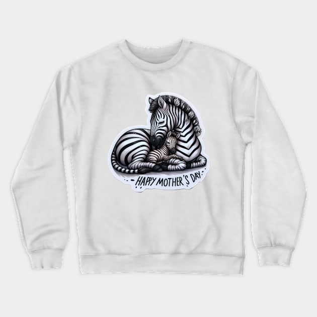zebra  mom Animal Mothers Day Animals Crewneck Sweatshirt by TIP-TOP Pick